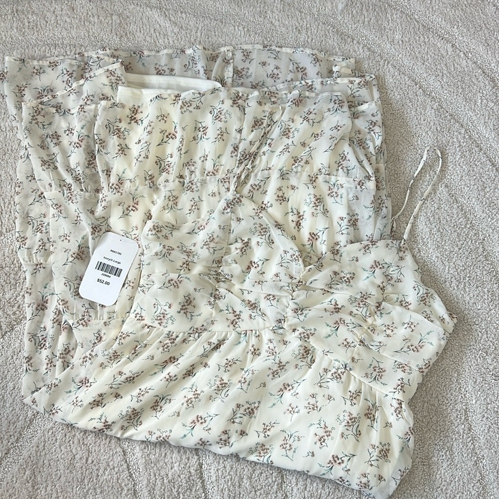White cream floral dress